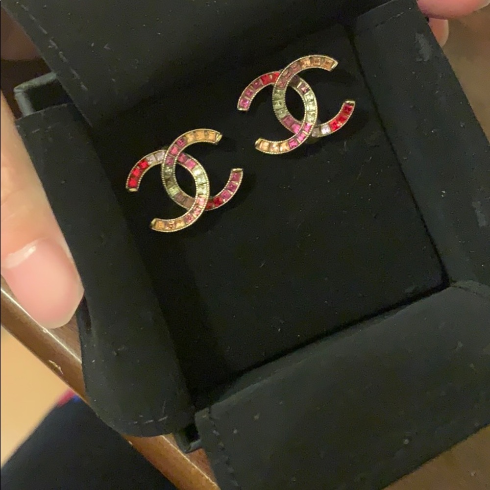 Chanel crystal earrings